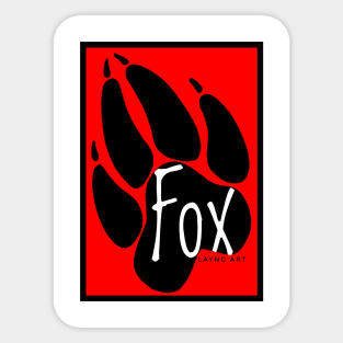 Fox Layng Art Logo Red/White Sticker